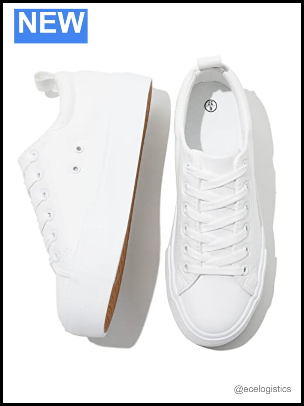 Platform White Sneakers PU Leather Water Resistant Slip Resistant Easy Clean